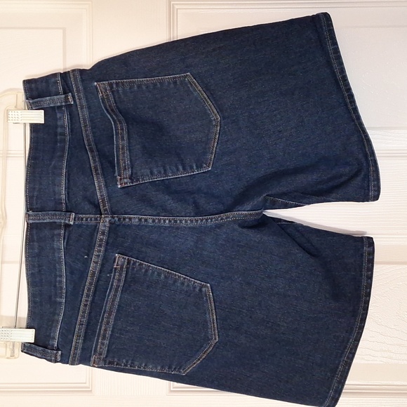 riders by lee mid rise medium wash modest knee length shorts sz 10 - Picture 2 of 5